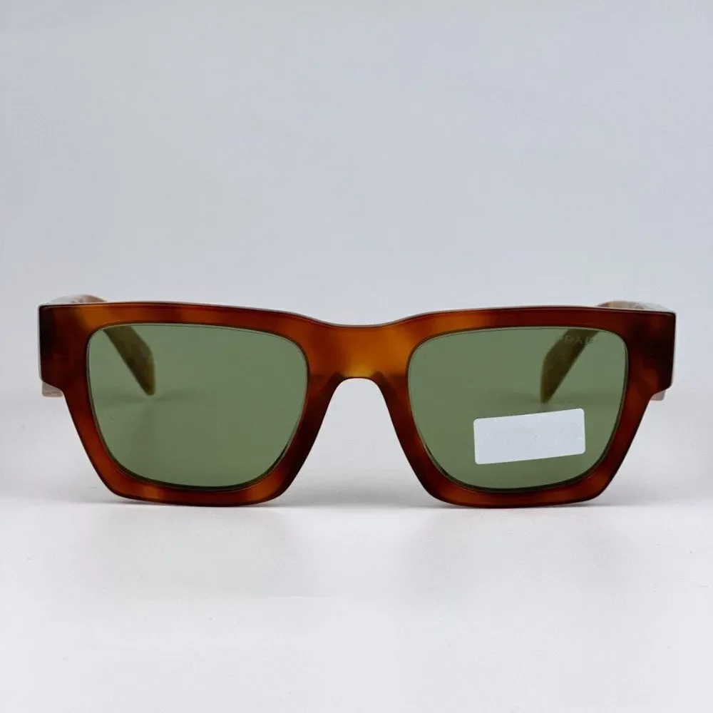 NEW Prada PRA06S 11P60C Cognac Tortoise Green Square Unisex Sunglasses PR A06S